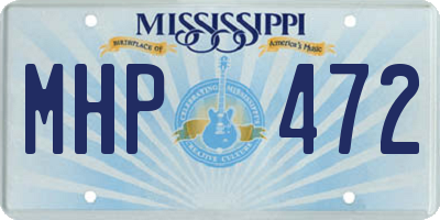 MS license plate MHP472
