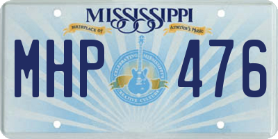 MS license plate MHP476