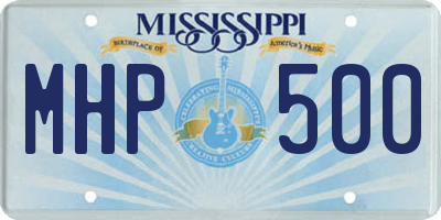MS license plate MHP500