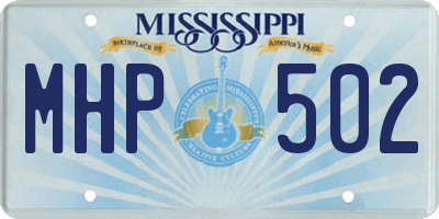 MS license plate MHP502