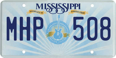 MS license plate MHP508