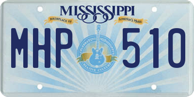 MS license plate MHP510