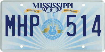 MS license plate MHP514