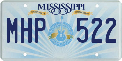 MS license plate MHP522