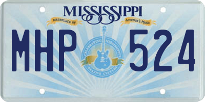 MS license plate MHP524