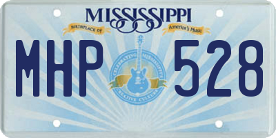 MS license plate MHP528