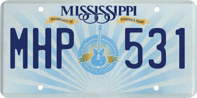 MS license plate MHP531