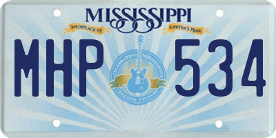 MS license plate MHP534