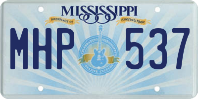 MS license plate MHP537