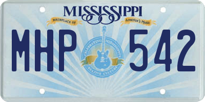 MS license plate MHP542