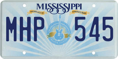 MS license plate MHP545