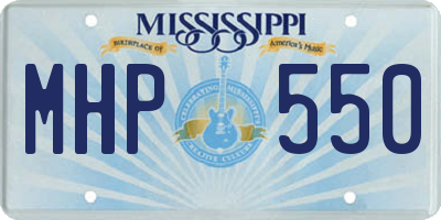 MS license plate MHP550