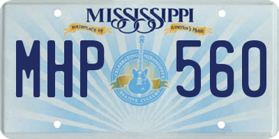 MS license plate MHP560