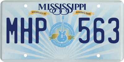 MS license plate MHP563