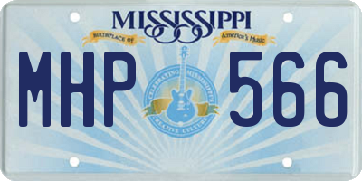 MS license plate MHP566