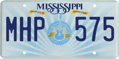 MS license plate MHP575
