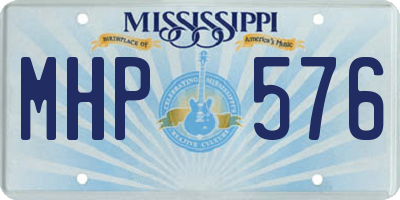 MS license plate MHP576
