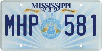 MS license plate MHP581