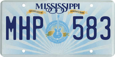 MS license plate MHP583