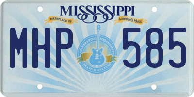 MS license plate MHP585