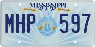 MS license plate MHP597