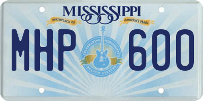 MS license plate MHP600