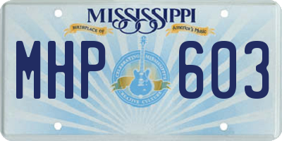 MS license plate MHP603