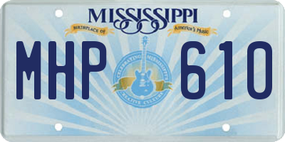 MS license plate MHP610