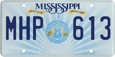 MS license plate MHP613