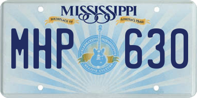 MS license plate MHP630