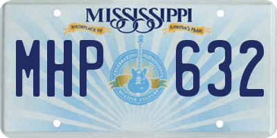 MS license plate MHP632