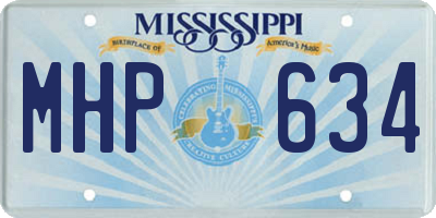 MS license plate MHP634