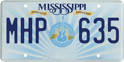 MS license plate MHP635