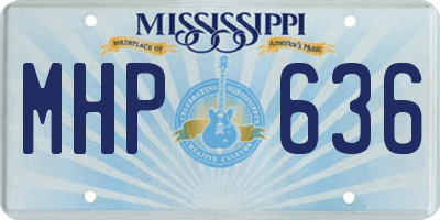 MS license plate MHP636