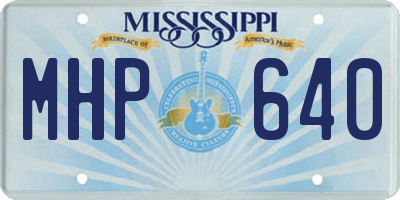 MS license plate MHP640