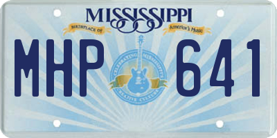 MS license plate MHP641