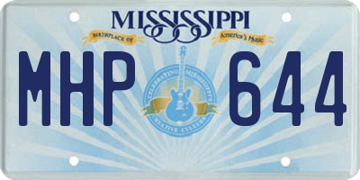 MS license plate MHP644