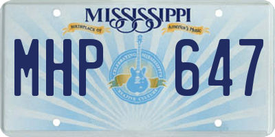 MS license plate MHP647