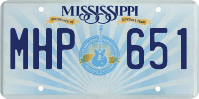 MS license plate MHP651