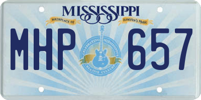 MS license plate MHP657