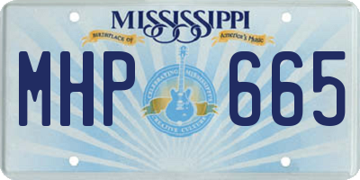 MS license plate MHP665
