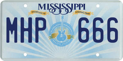 MS license plate MHP666