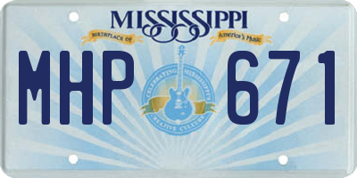 MS license plate MHP671