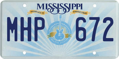 MS license plate MHP672