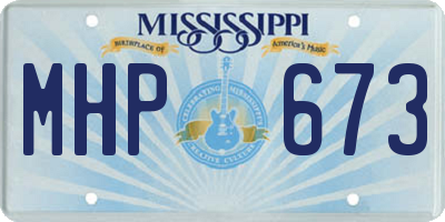 MS license plate MHP673