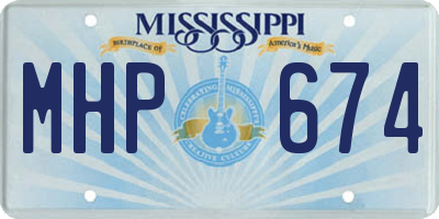 MS license plate MHP674