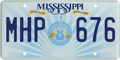 MS license plate MHP676