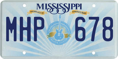 MS license plate MHP678