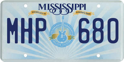 MS license plate MHP680