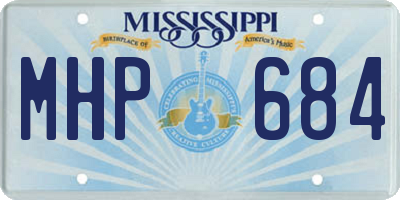 MS license plate MHP684